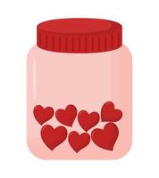 jar with hearts vector