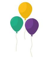 three party balloons vector