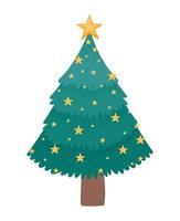 christmas tree with stars vector