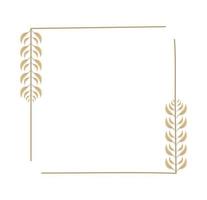 golden square laurel wreath vector