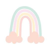 rainbow with clouds vector