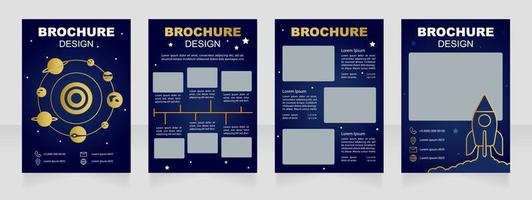 Planetary science blank brochure design vector