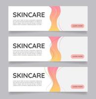 Skin nutrition products web banner design template vector