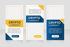 plantilla de diseño de banner web de blockchain y criptomonedas vector