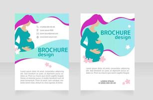 Prenatal care blank brochure design vector