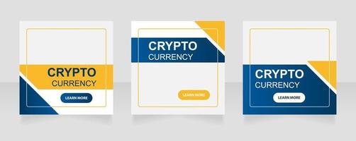 Crypto currency mining technology web banner design template vector