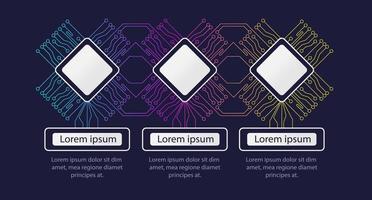 plantilla de diseño de gráfico infográfico de hardware de computadora vector