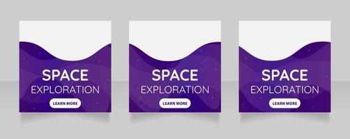 Spaceship launching campaign web banner design template vector