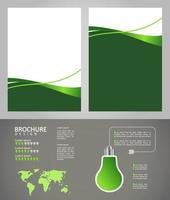 conjunto de elementos de diseño de folleto en blanco de consumo de energía renovable vector