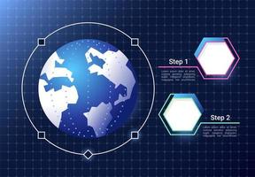 Worldwide virtual network infographic chart design element set vector