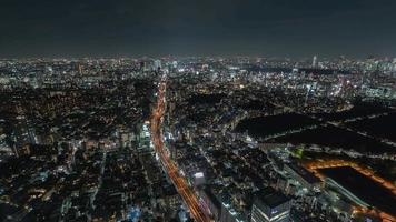 4K Timelapse Sequence of Tokyo, Japan - Shibuya by night from the Mori Museum Wide Angle video