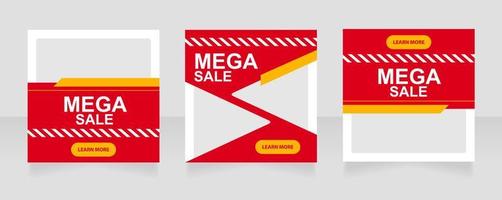 Mega sale web banner design template vector