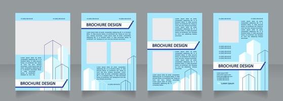 Property blue blank brochure design vector