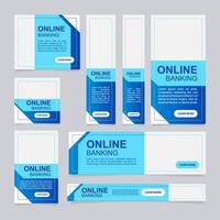 Online banking system benefits web banner design template vector