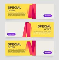 Discount and hot special office web banner design template vector