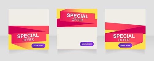 Special offer for constant customers web banner design template vector