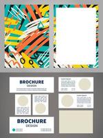 Contemporary art museum blank brochure design elements set vector