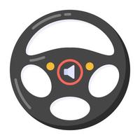 Retro steering flat style icon, editable vector