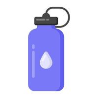 Sports drinking equipment, flat icon of water bottle vector