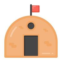 An army camp, basecamp flat icon vector