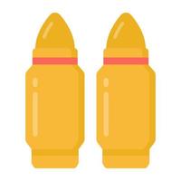 Gun bullets icon in flat editable style vector