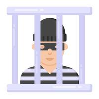 Criminal jail, prison flat design vector