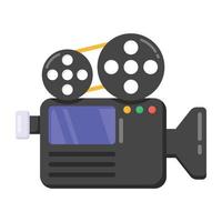 Video camera recorder, trendy style flat icon vector