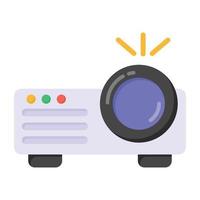 An icon design of projector, flat vector of electronic device for presentation purpose