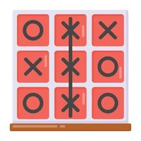 Tic tac game in flat style icon, editable vector