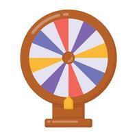 Casino wheel flat icon, editable vector