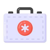 Flat icon denoting first aid kit vector