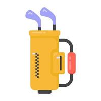 A flat trendy icon of golf bag vector