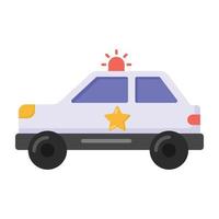 icono plano del coche de policía, vector editable