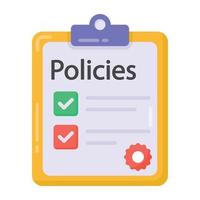 Policies in flat style editable vector