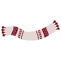Winter knitted warm scarf with a pattern. Cute vector illustration. For a holiday card, banner, menu, flyer.
