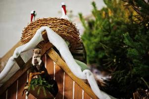 Very large christmas nativity crib photo