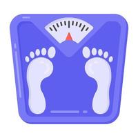 Scale to measure weight, weight machine icon in flat style vector