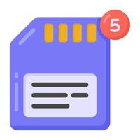 Sim notifications in flat style icon, editable vector