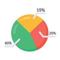 Multi level chart flat style icon, editable vector