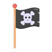 Pirate flag in flat style editable vector