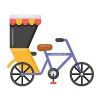 Modern style icon of cycle rickshaw vector