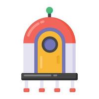 Flat design of space capsule, ufo icon vector