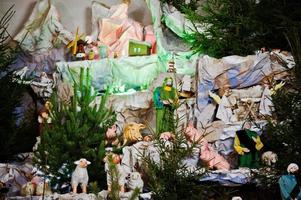 Very large christmas nativity crib photo