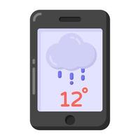 Trendy flat design of mobile weather app icon vector