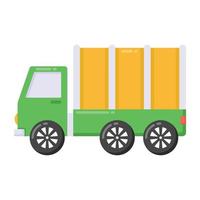 Icon of cargo truck, flat design vector