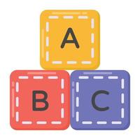 Abc debating flat icon of education blocks vector