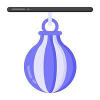 Boxing practice equipment, flat icon of punching bag vector