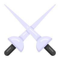 Vector design of fencing swords, sword fight concept