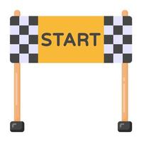 Race start point, flat icon of start line vector