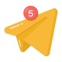 Bell denoting flat icon of notifications vector